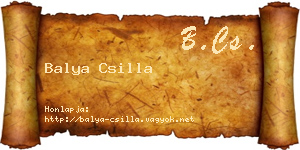 Balya Csilla névjegykártya